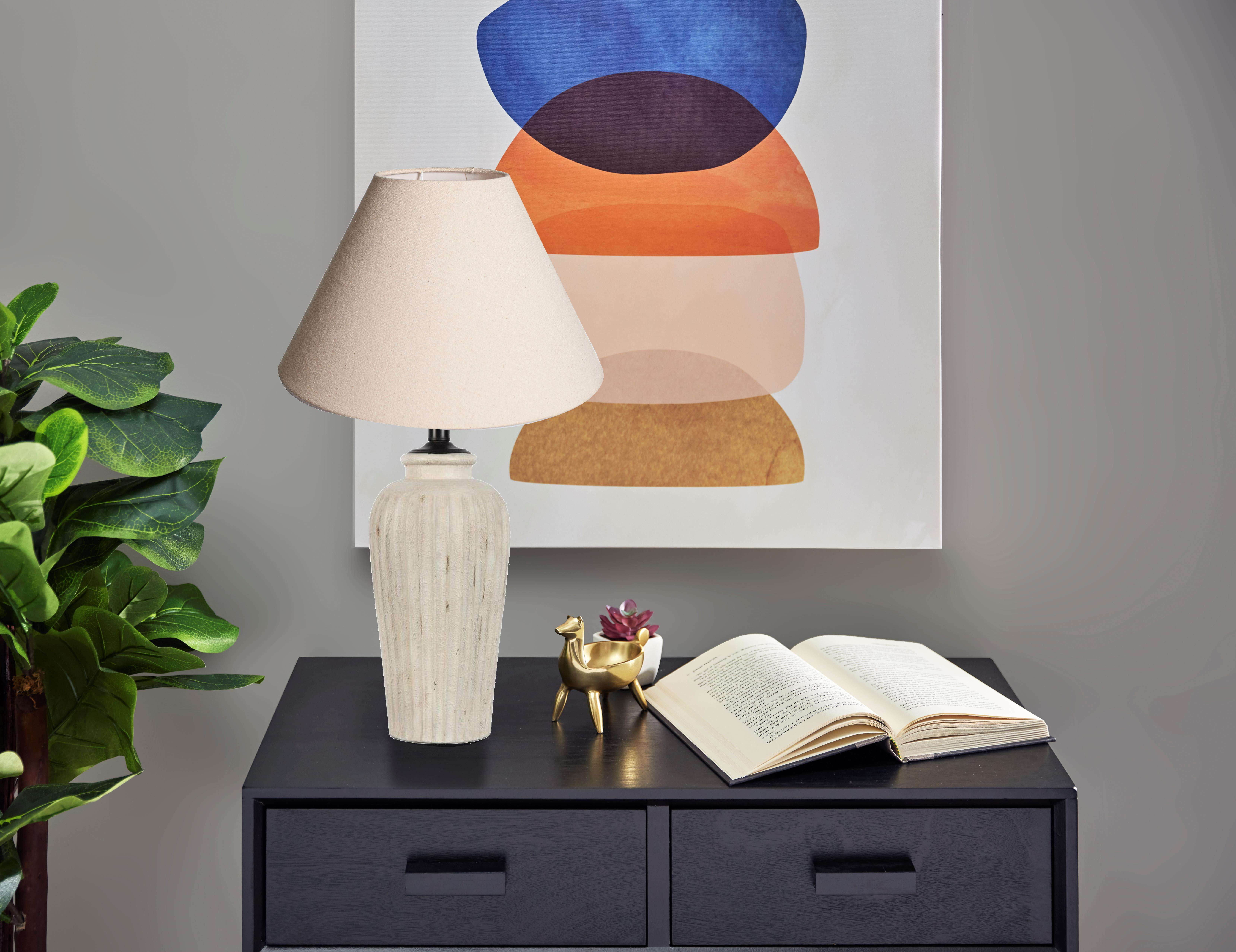 Simplee Adesso Beige Fabric Uno Lamp Shade, 10"H x 15"D, Transitional, Adult Office or Dorm Room Use