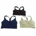 thumbnail image 2 of 3 uds sujetador de entrenamiento para mujer cuello en U que absorbe la humedad alto impacto transpirable elástico resistencia al impacto sujetador de Yoga Color mezclado M, 2 of 8