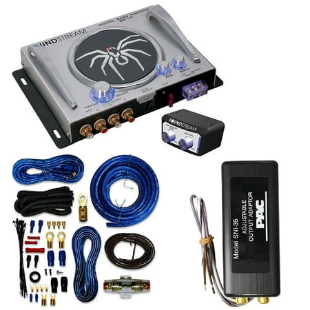Soundstream BX-15 Bass Maximizer and Bass Restoration Processor With PAC SNI-35 Variable LOC Line Out Converter And 4 Gauge AMP Kit Cache (Best Bass Restoration Processor)