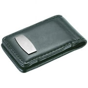 Visol VMC82 Tenacity Black Leather & Stainless Steel Engravable Money Clip
