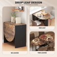 thumbnail image 3 of Rustic Brown Oval Folding Dining Table - Space-Saving Drop Leaf Kitchen Table for 6 | Living Room, Dining Room Accent Table, 3 of 7