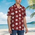 thumbnail image 3 of Vsdgher Chemises Hawaïennes à Carreaux Rouges Flocon de Neige pour Hommes Chemises de Plage Tropicales Vêtements de Vacances -3TG, 3 of 7