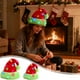 thumbnail image 1 of Sombrero de Papá Noel de Navidad con luces de corda | Tejido de flocos de dos capas | Tocado festivo rojo verde | Ala de Pelo Suave | Decoración cálida de invierno | 1 Pack | 12,6x17,7 pulgadas, 1 of 6