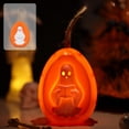 thumbnail image 7 of Hyknon Halloween LED Decor Light, Ghost Pumpkin Hanging Lamp, Skull Embossed Electronic Candle Light, Spooky Figurine Ambient Lamp, Battery Operated Table Hanging Ornament for Halloween Party ( B ), 7 of 7