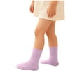 thumbnail image 2 of Boys Ankle Socks Children's Socks for Boys Girls Solid Color Medium Tube Socks Comfortable Loose Sports Ankle Socks Hiking Socks Girls Purple 5Y, 2 of 6
