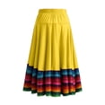 thumbnail image 4 of Flowy Casual Bohemian Midi Skirts Women Color Block Elastic Waist Summer Yellow XXL, 4 of 4