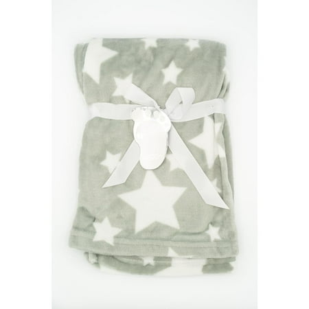 UPC: 0620281016363 | 3 Stories Trading Co Plush Fleece Star Print Baby Blanket Grey