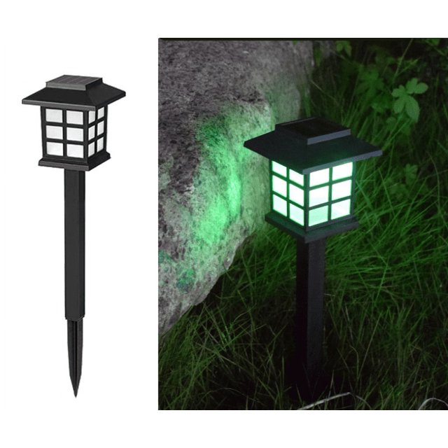 Lámpara solar de 4 piezas Lámpara solar para césped Luz de césped LED impermeable para exteriores con energía solar Enchufe para jardín Luz de tierra Luz de calle, 4 piezas, luz colorida oso de fresa Electrónica