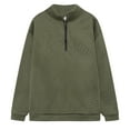 thumbnail image 3 of HOWPAY Oversized Sweatshirt for Women Lapel Quarter Zipper Solid Color Casual Pullover Long Sleeve Shirts Comfortable Loose Fall Y2k Clothes Green M, 3 of 3