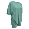 thumbnail image 4 of BOOMNY Womens 2 Peice Shorts Sets Solid Short Sleeve Tops Shorts Outfits for Women Summer Casual Matching Sets, 4 of 7