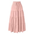 thumbnail image 5 of Nlife Women Drawstring Waist Pleated Tiered Tube 2 In 1 Wearing Style Dress, 5 of 7