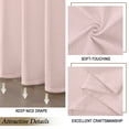 thumbnail image 3 of OVZME Pink Blush Extra Long Waffle Textured Cloth Shower Curtain - 96 inch Long Hotel Luxury Heavy Duty Soft Fabric Shower Curtains for Bathroom, 72"Wx96"H, Blush Pink, 3 of 7