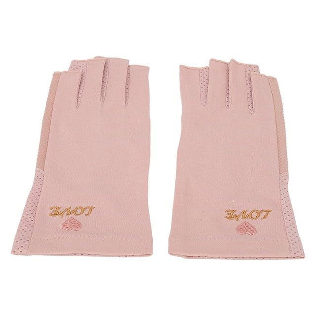 Guantes UV para Lámpara de Unas de Gel, Guantes UV para Lámpara de Unas, Guantes de Manicura, Protección UV, Eláshicos, Traspirables, De Fibra Sin Dedos, Guantes
