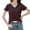 Coffee ., variant on Summer Savings Clearance 2025! BOVXNPU Plus Size Womens Summer Tops,Short Sleeve Tops for Women,Women's Summer Striped Loose Fashionable Top V-Neck Top/Shirt