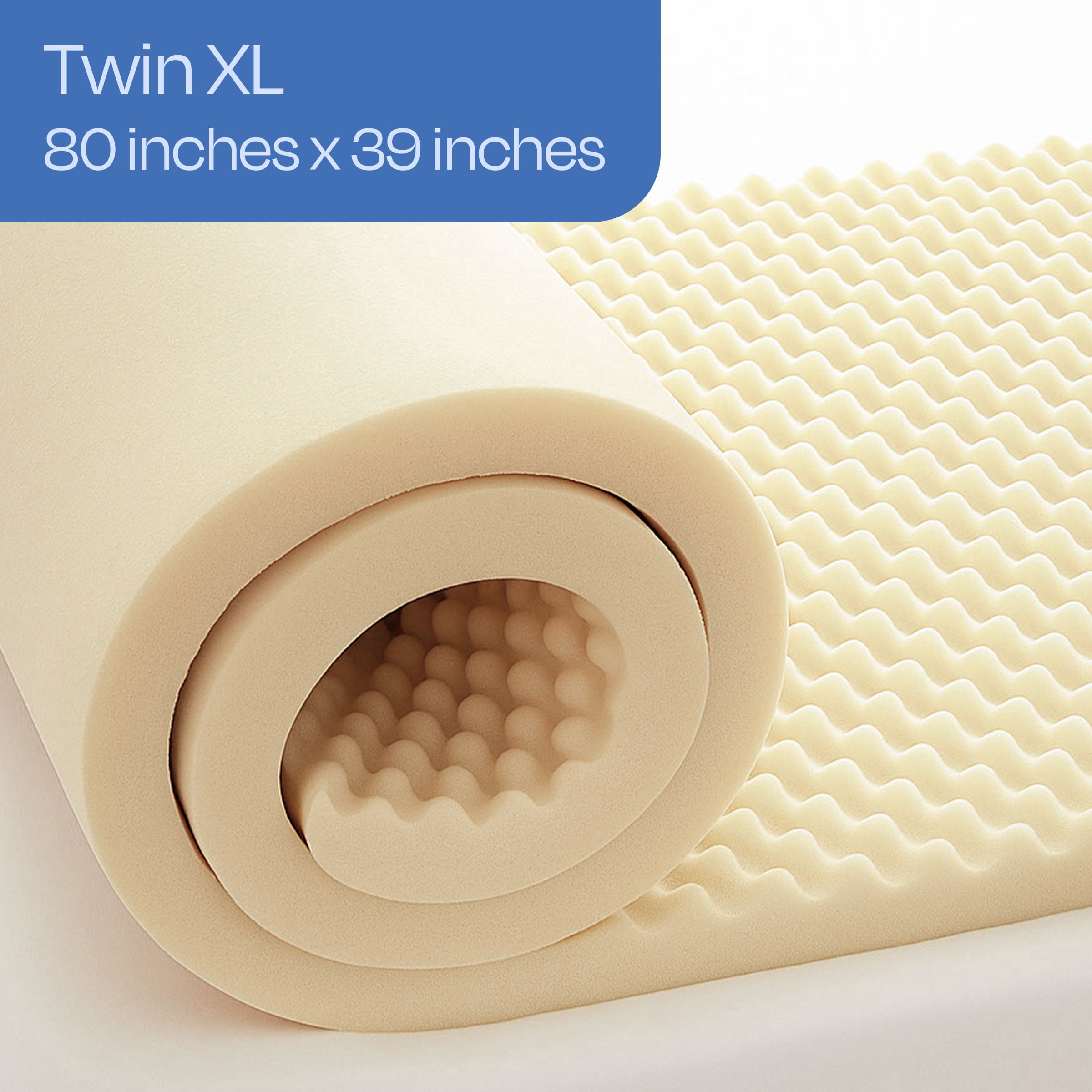 Everyday Home Egg Crate Foam Mattress Topper – Twin XL Bed Pad