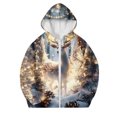 thumbnail image 4 of AUNVITO Christmas Print Hooded Zip-Up Hoodie with Pockets Long Sleeve Sportswear for Boys & Girls 4-12Y Casual Winter Outerwear, 4 of 6