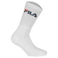 thumbnail image 2 of FILA Calcetines unisex, pack de 6 - calcetines de tripulación, de rizo, de tenis, deportivos (2x 3 pares) Blanco 35-38, 2 of 3