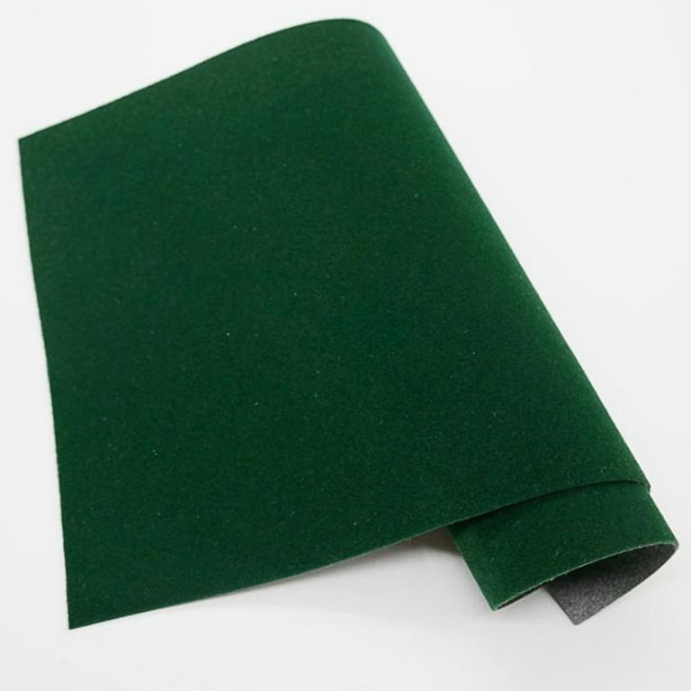 MeterMall 45 x 200cm Self-Adhesive Velvet Flock Liner Jewelry Contact Paper Craft Fabric Peel Stick Dark Green