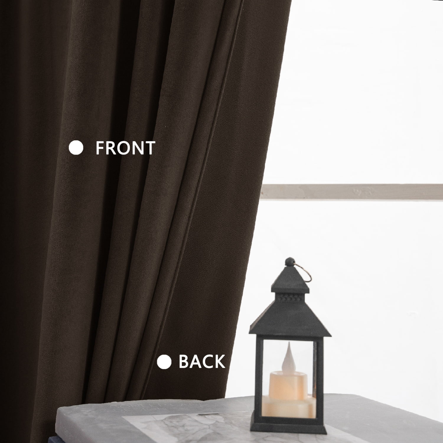 Back Tab Curtains, 2-Panel Set Rod Pocket & Pinch Pleat Design Light-Filtering & Thermal Insulation Ideal for Living Room, Bedroom & Office Windows
