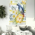 thumbnail image 3 of Parrot Tapestry, Tropic Pattern with Parrot Orchids and Hibiscus Flowers Hawaiian Jungle Style Image, Wall Hanging for Bedroom Living Room Dorm Decor, 40W X 60L Inches, Multicolor, by Ambesonne, 3 of 5