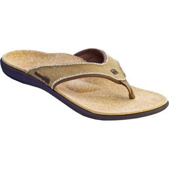 Spenco Women's Yumi Orthotic Flip Flops - Straw /Java/Cork