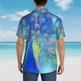 thumbnail image 6 of Balery Peacock Print Men's Hawaiian Shirts Short Sleeve Beach Shirt Relaxed Fit Vacation Button Down Shirts-X-Large, 6 of 9