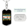 thumbnail image 2 of Best Cat Dad Ever Stainless Steel or 18k Gold Premium Swivel Dog Tag Keychain, 2 of 16