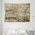 thumbnail image 1 of Vintage Tapestry, Mega Pack Old Advertisement Designs Labels Retro Style Calligraphy Illustration, Wall Hanging for Bedroom Living Room Dorm Decor, 80W X 60L Inches, Brown Cream, by Ambesonne, 1 of 2