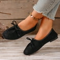 thumbnail image 7 of KEGIRLOM Women's Fashionable Casual Versatile Plus Size Breathable Loafers Solid Color Front Laces Round Toe Closed Toe Lace-Up Flat Soft Sole Shoes Black 9.5, 7 of 7