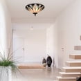 thumbnail image 2 of 18"x6" Tiffany Stained Glass Bowl Shade 3-Light Ceiling Lamp Chandelier Lamp E26, 2 of 15
