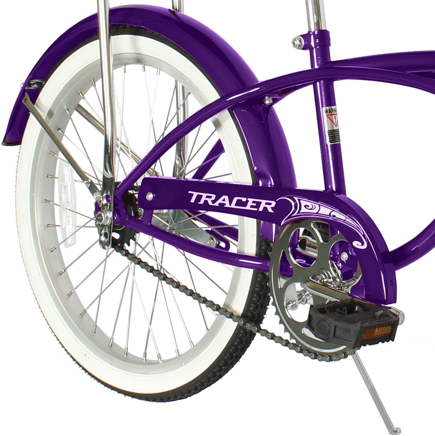 Wonder Wheels 16" Lowrider Hi-Ten Steel Drum Brake Single Speed Bicycle with One Piece Crank and Alloy Rims - Purple