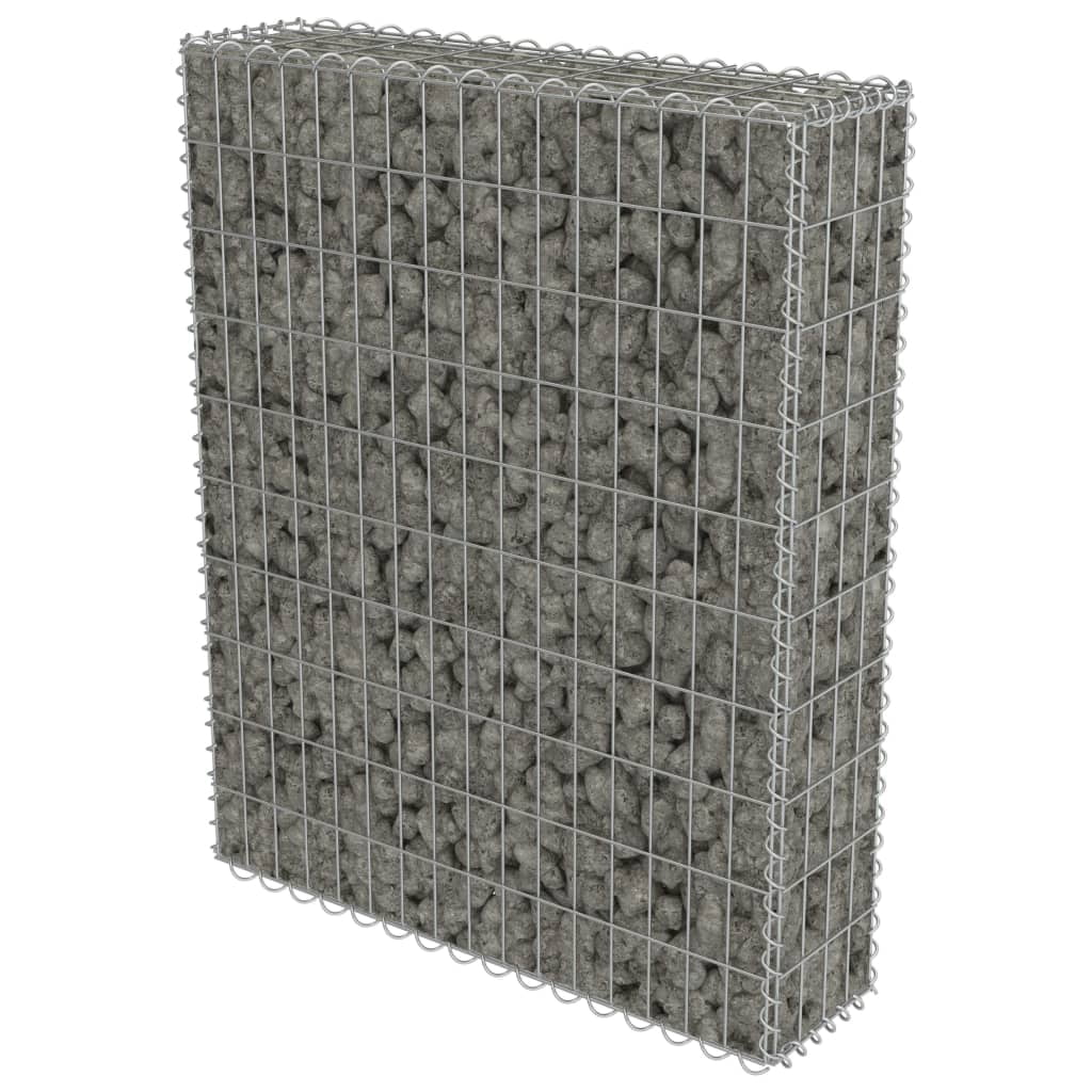 Kepooman 31.5" x 7.87" x 39.4" Gabion Wall, Outdoor Garden Gabion Stone Basket with Covers Galvanized Steel