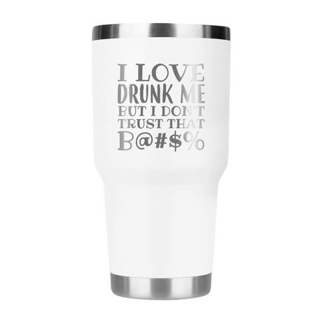 

I love drunk me stemless wine cup (white)