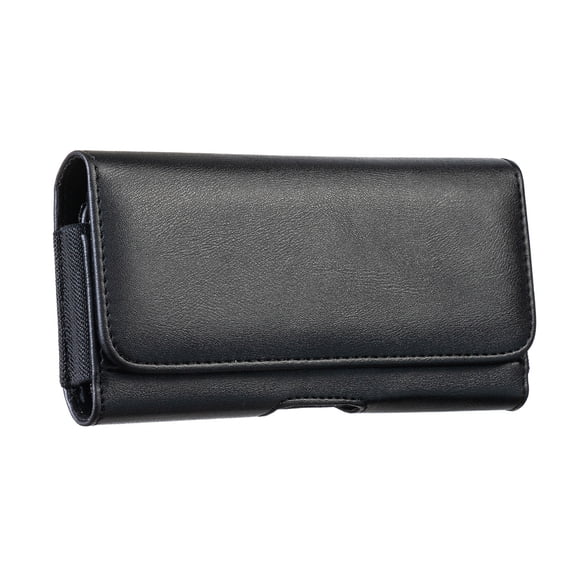 GASTROPOD Leather Phone Holster with Strong Metal Belt Clip and Card Holder Compatible with Iphone and Galaxy for Everyday Protection,L-Black