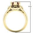 thumbnail image 4 of Dazzlingrock Collection 1.75 Carat (ctw) 10K Garnet & White Topaz Bridal 3 Stone Engagement Ring 1 3/4 CT, Yellow Gold, Size 6, 4 of 4