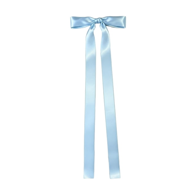 Eoozwa Cloth Hair Bows Big Hair Bows for Women Hair Ribbons Oversized Long Tail White Hair Bow Black Hair Bow Large Hair Ribbon Barrettes Metal Clips Bowknot Aesthetic Hair Accessories