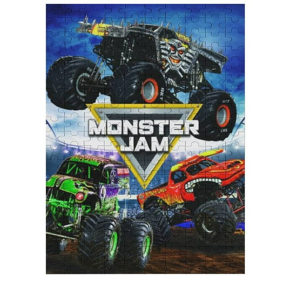 200 PCS Jigsaw Puzzle Monster Truck Jam Wooden Puzzle Challenging Game Fun Artwork For Family Friends Gifts