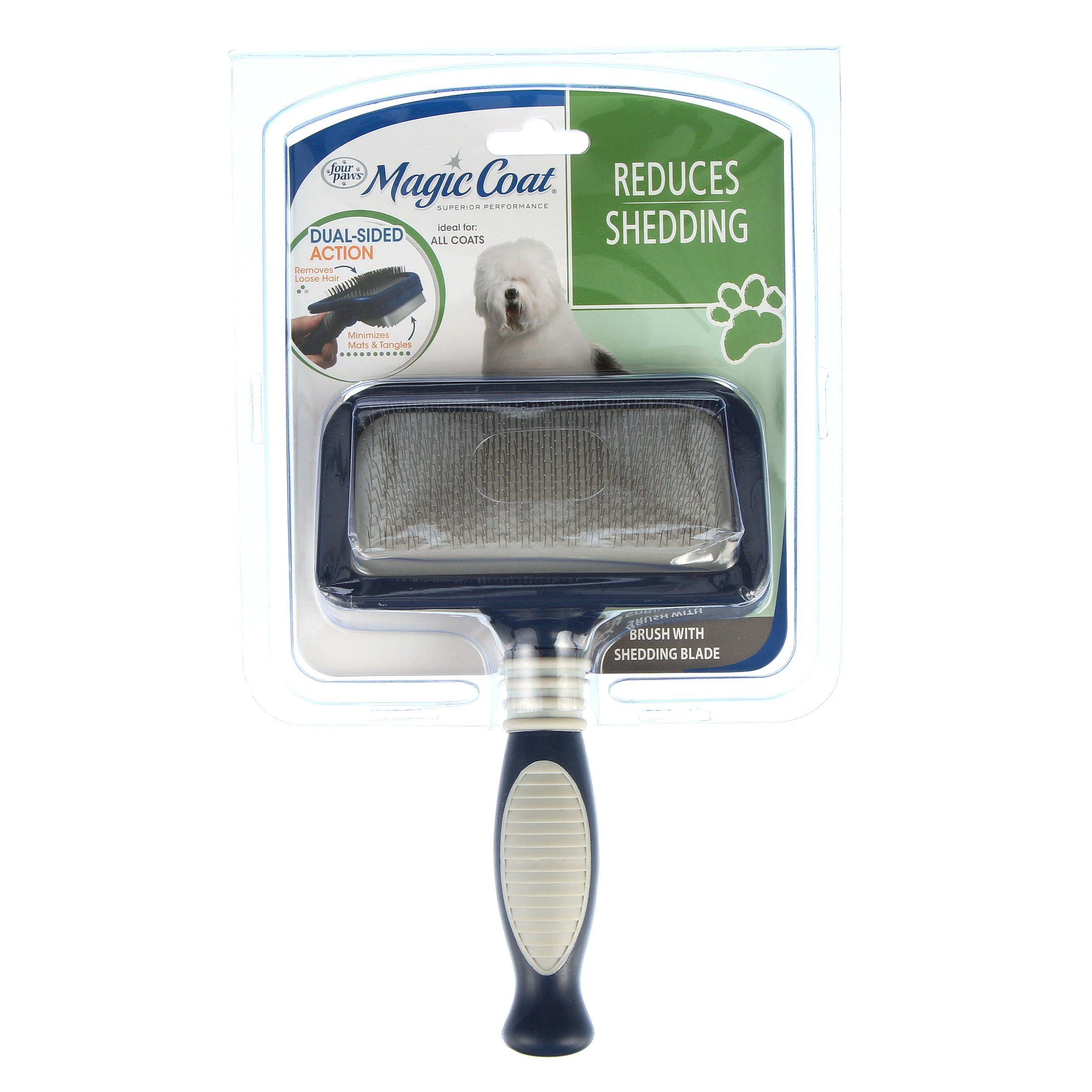 Four Paws Magic Coat Pro 2 in 1 Dog Grooming Brush, Medium Walmart