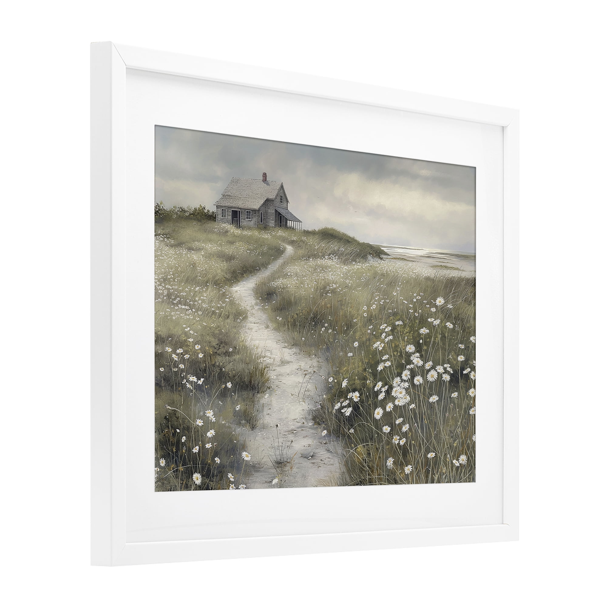 Stupell Industries Pathway To Coastal Cottage White Framed Print Under Glass, design by Imagine It Images