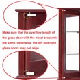 thumbnail image 6 of Cherry Curio Display Cabinet - Mirrored Back Lights Adjustable Shelves Home Decor Tempered Glass Corner Traditional Style, 6 of 7