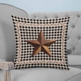 thumbnail image 4 of 26x26 Pillow Covers Set of 2, Texas Star Vintage Throw Pillow Covers Decorative Couch Cushion Case, Retro Country Brown Stars Checkered Microfiber Square Pillowcases for Bedroom Car Living Room, 4 of 7