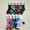 thumbnail image 2 of Calcetines navideños Happy Socks, calcetines populares para mujer hasta media pantorrilla, calcetines de algodón HS de moda, 2 of 6