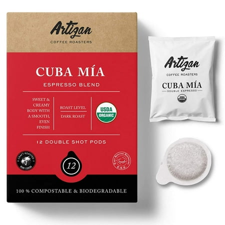 Organic Authentic Cuban Espresso Cuba Mia Double Espresso ESE Coffee Pods 55mm High Intensity Dark Roast | 14g | | 12 Pod