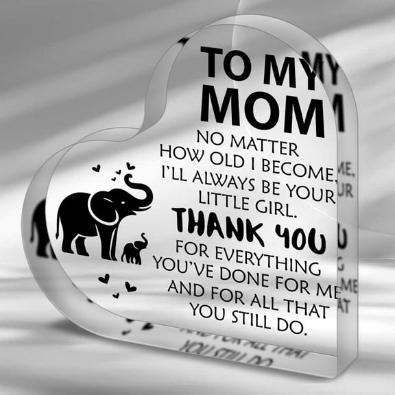 Gifts for Mom, Heart-Shaped Acrylic Keepsake, Express Your Love and Gratitude with this Elegant and Sentimental Keepsake, Unique Present for Mother's Day, Birthdays, Christmas