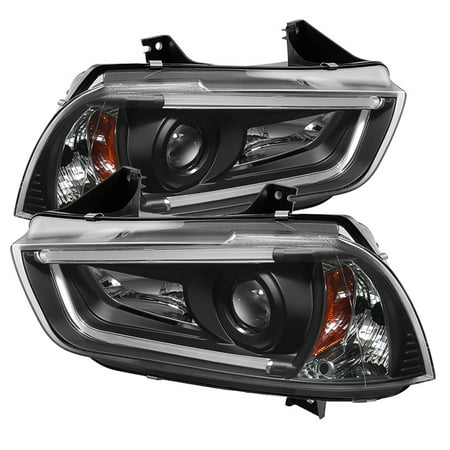Blacklight Tube - Spyder Dodge Charger 11-14 Projector Headlights - Halogen Model Only ( Not Compatible With Xenon/HID Model ) - Light Tube DRL - Black - High H1 (Incl