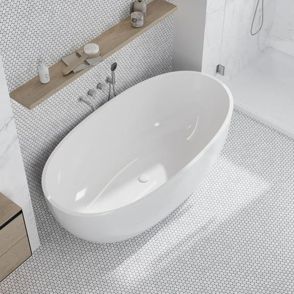 Nubes 11 x 12 in. Polished Snow White Marble Mosaic Round Wall and Floor Tile (4.47 sq ft/case) - 5 Pack