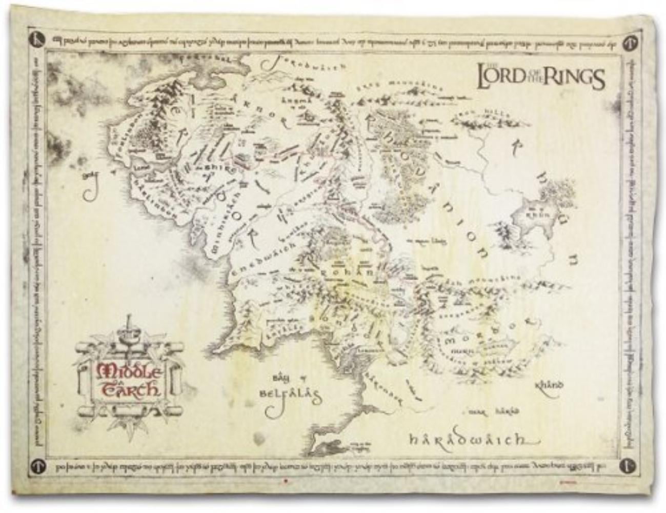 Lotr Map Of Journey Posters: The Lord Of The Rings Poster Art Print - Parchment Map (26 X 18  Inches) By Poster Stop Online,Usa - Walmart.com