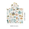 thumbnail image 2 of LACKUST Kids Hooded Cape Beach Towel - Quick-Dry Sand-Proof 60x60cm with Seahorse & Coral Patterns, 2 of 3