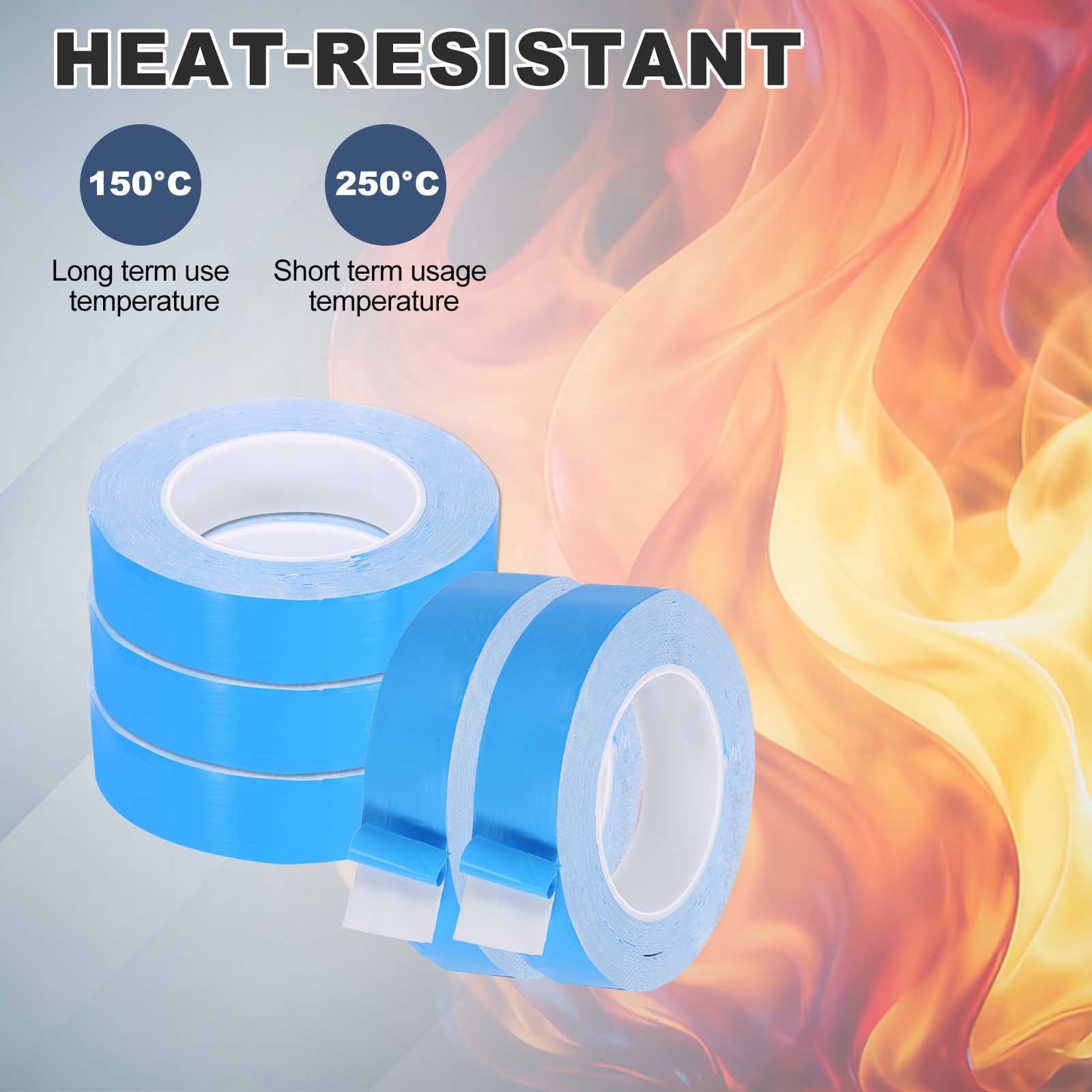 Thermal Adhesive Tape, 25m x 60mm x 0.25mm Double Sided Thermal Tapes Conductive Tape Electrically Insulated for Coolers LED Strips Heat Sink Computer CPU GPU, Blue