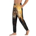 thumbnail image 3 of Kdxio Lakeside Flower Field Cat Pattern Joggers,Sweatpants for Men with Pockets-Large, 3 of 5